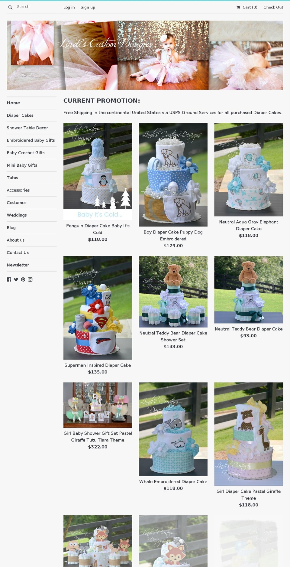 lindisdesigns.com — Shopify storefront screenshot