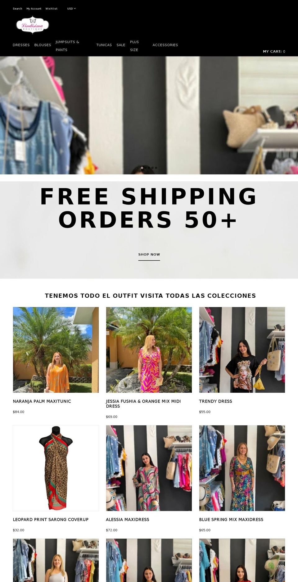 lindisimaboutique.com shopify website screenshot