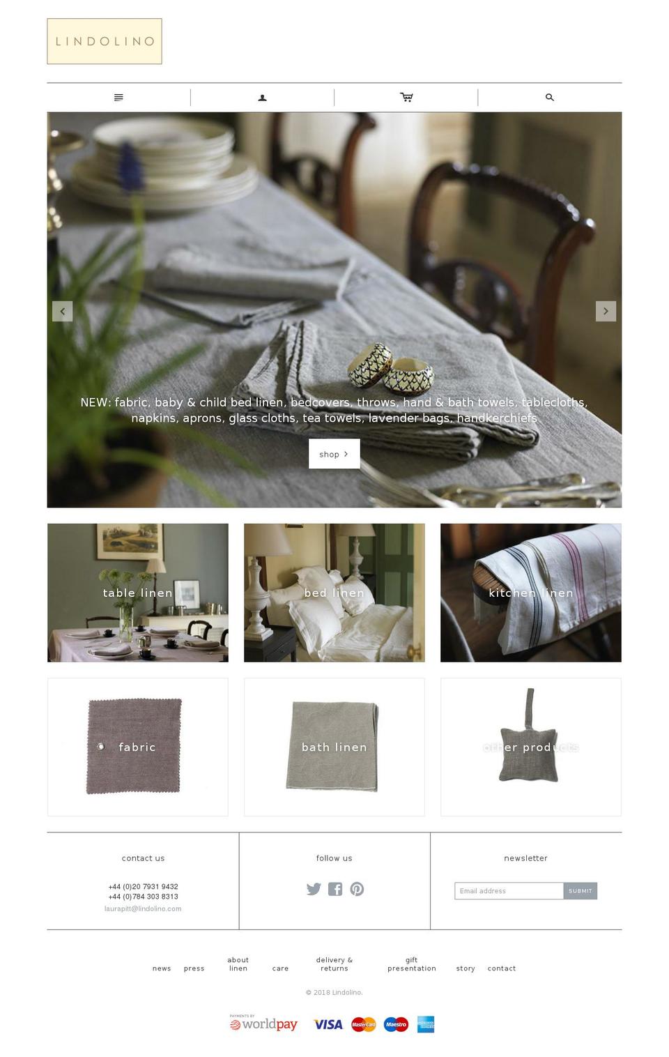 lindolino.com — Shopify storefront screenshot