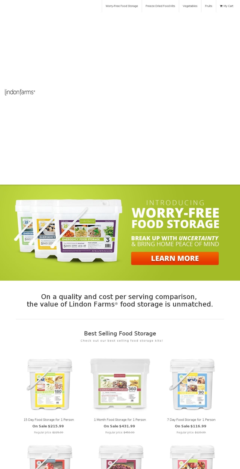 lindonfarms.com shopify website screenshot