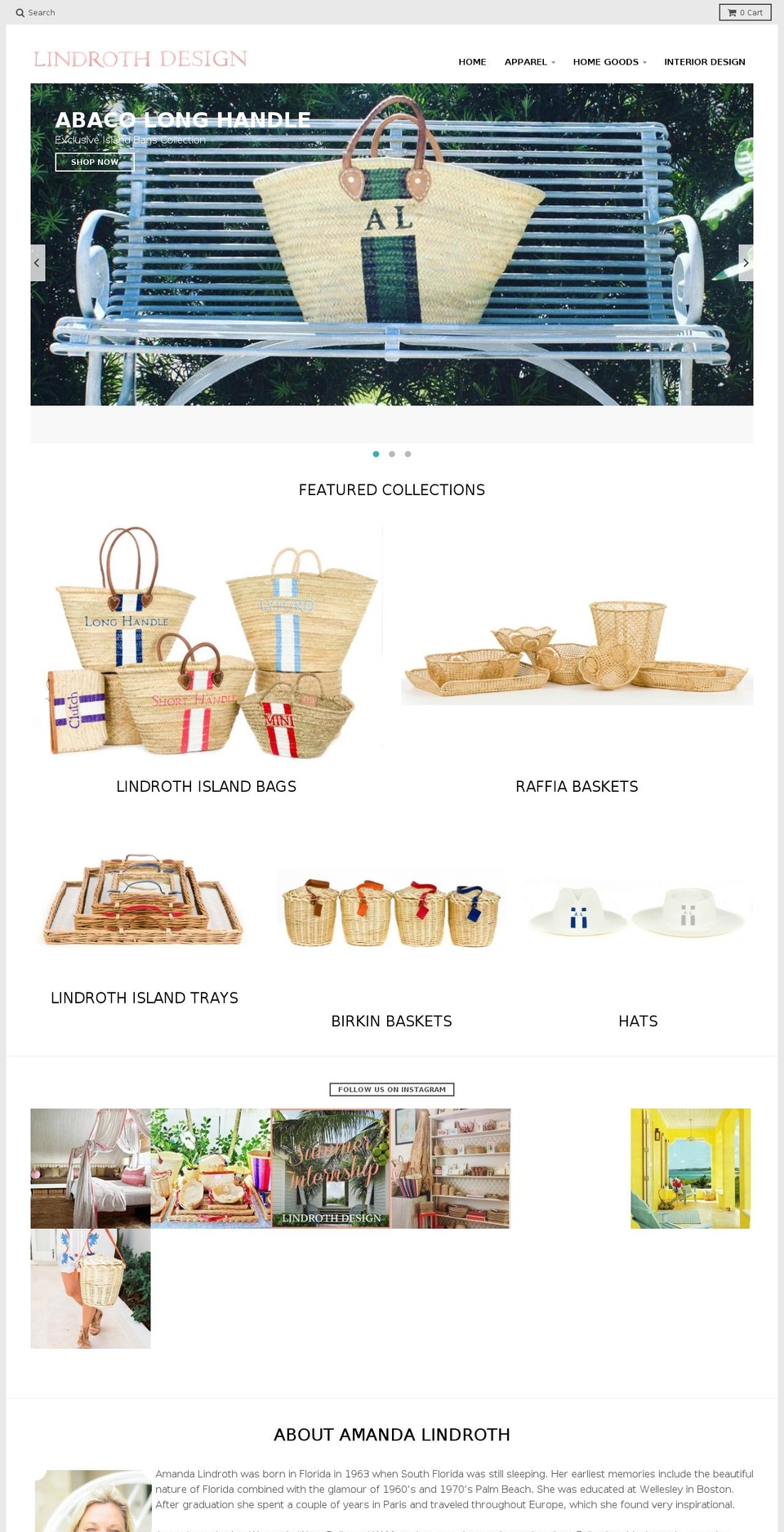 lindrothislandbags.com shopify website screenshot