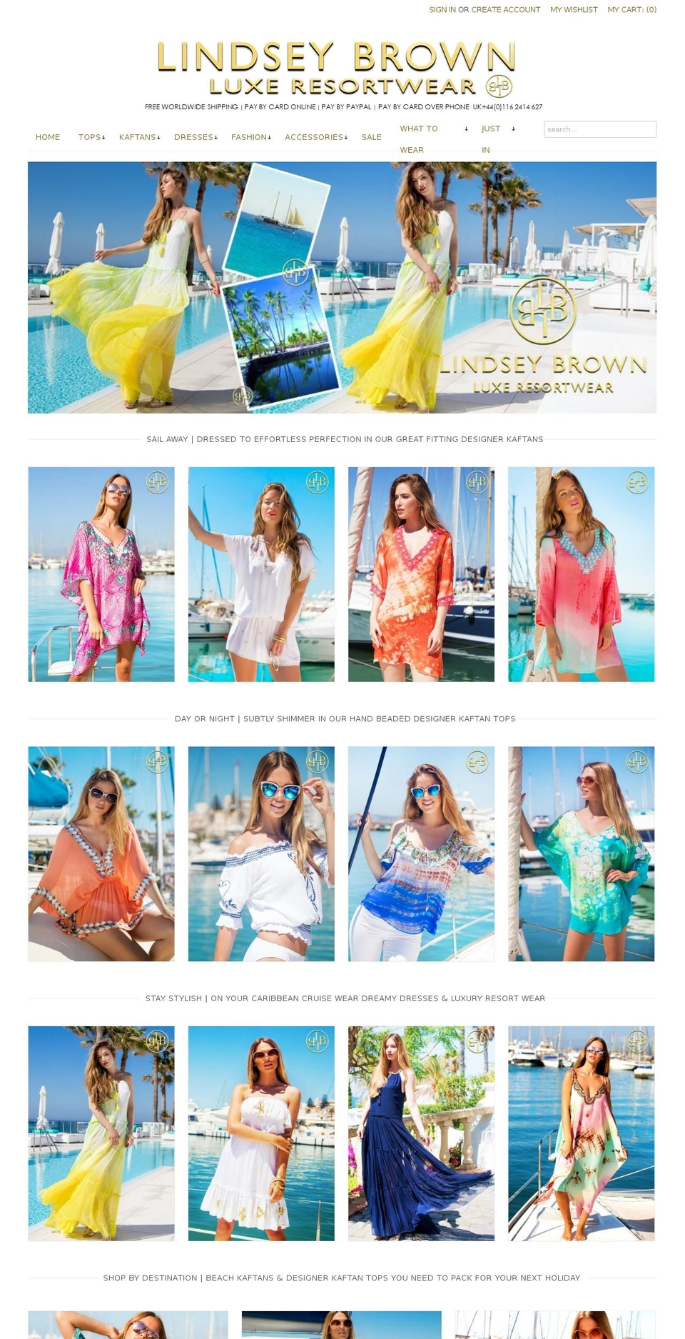 lindsey-brown.com — Shopify storefront screenshot