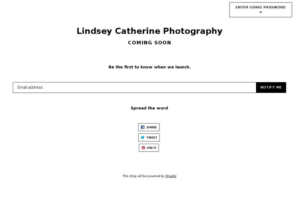 lindseycatherine.com shopify website screenshot
