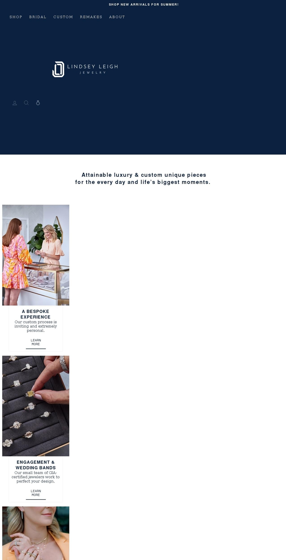lindseyleighjewelry.com shopify website screenshot