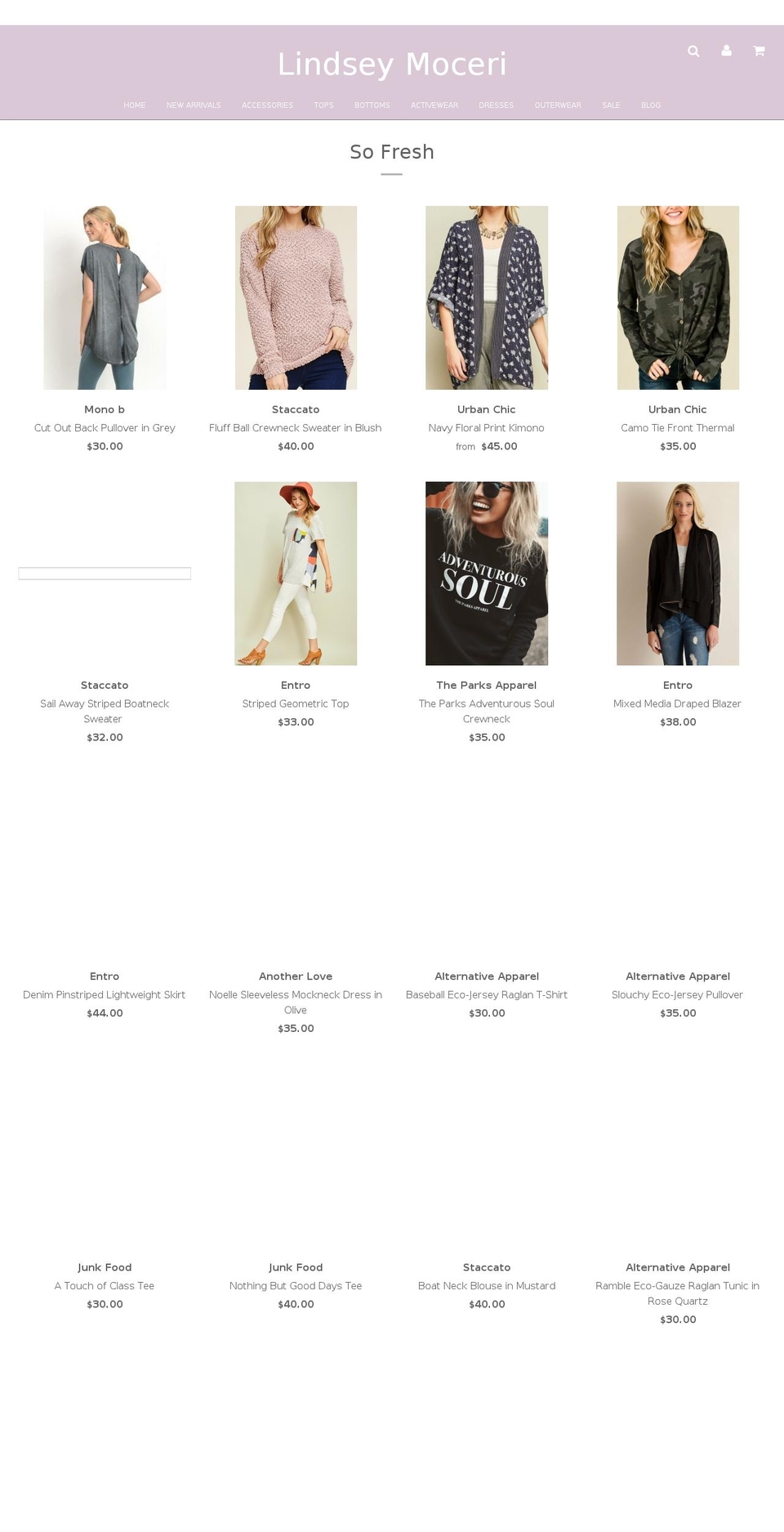 lindseymoceri.com shopify website screenshot