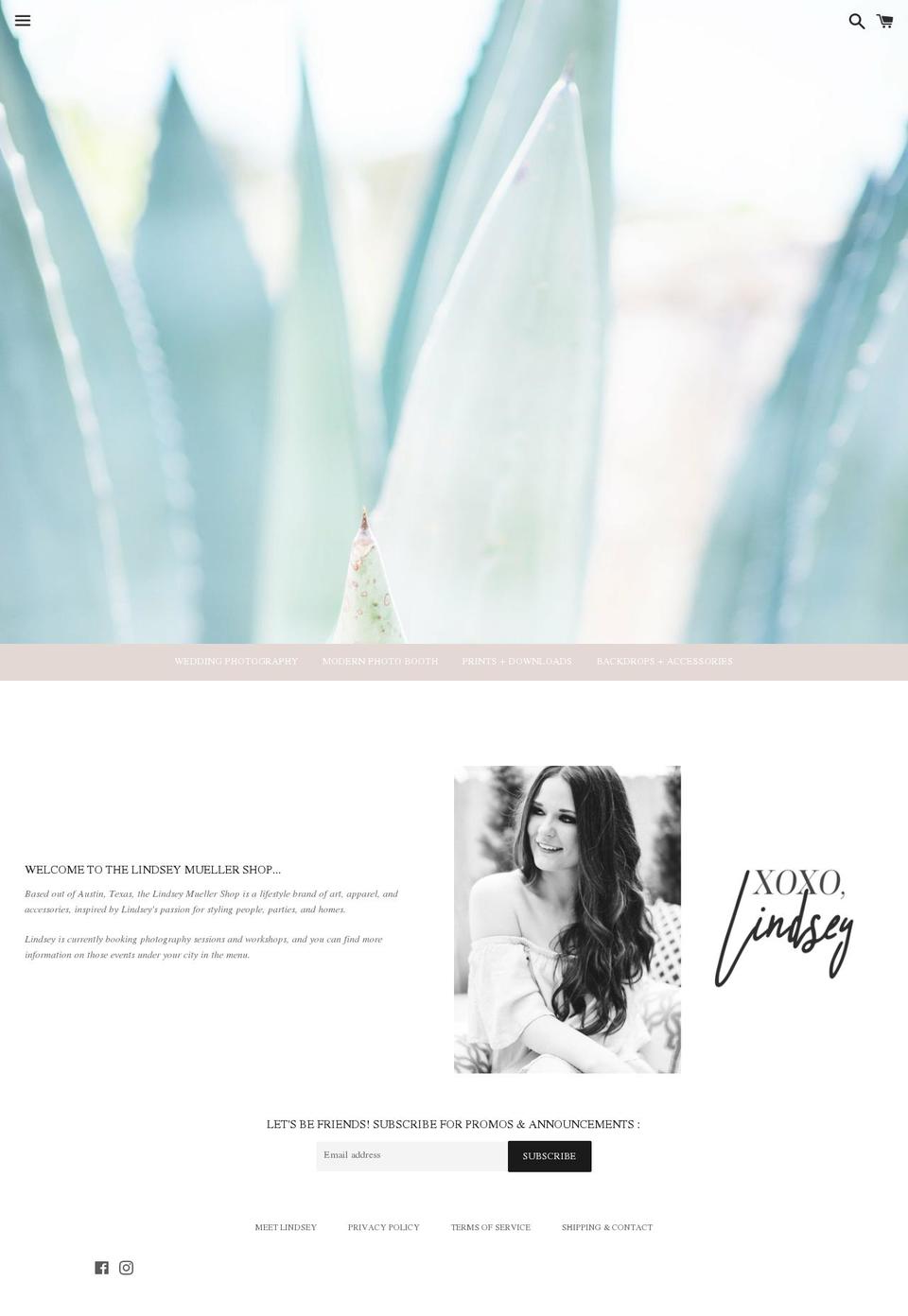 lindseymuellerstore.com — Shopify storefront screenshot