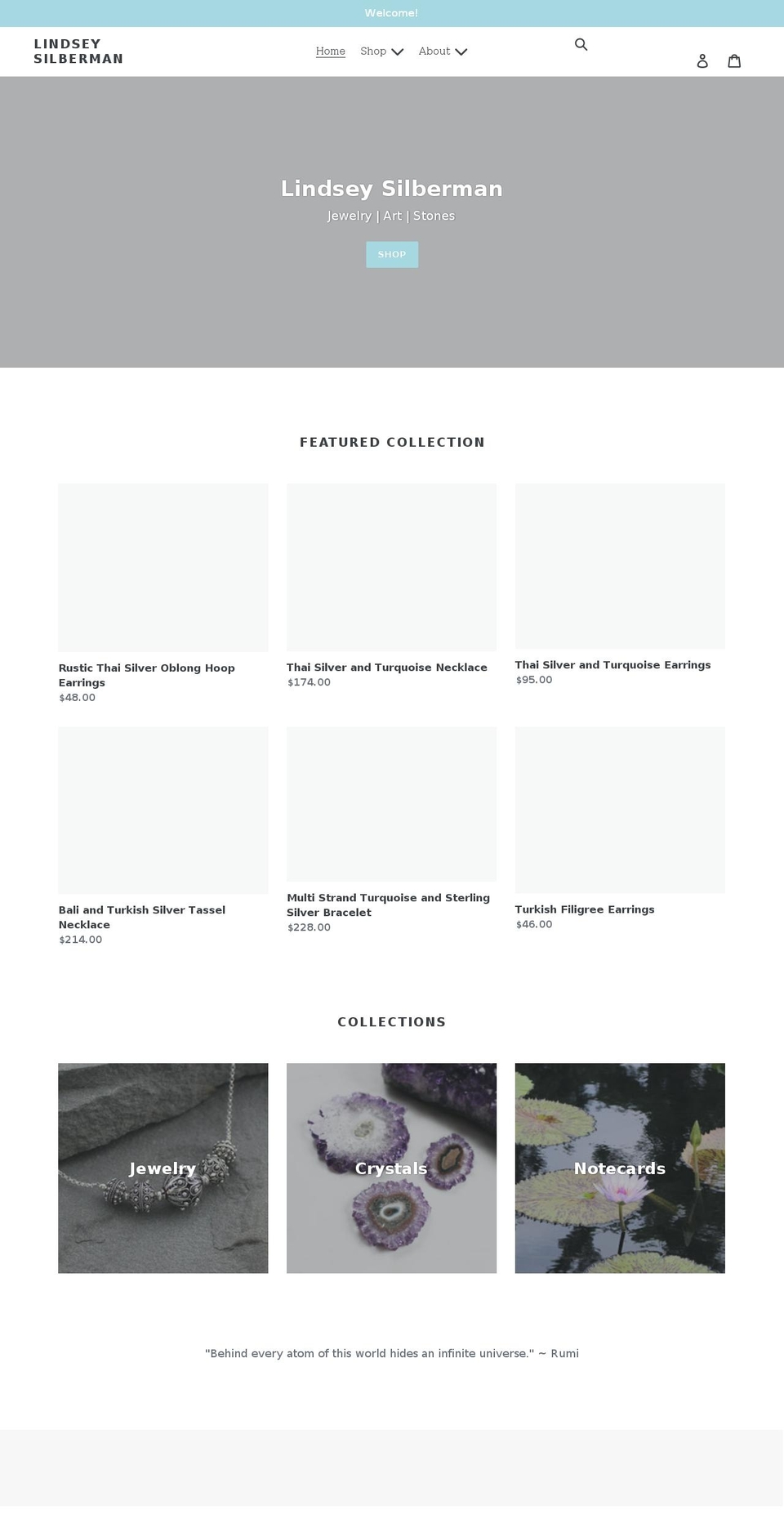lindseysilberman.com shopify website screenshot