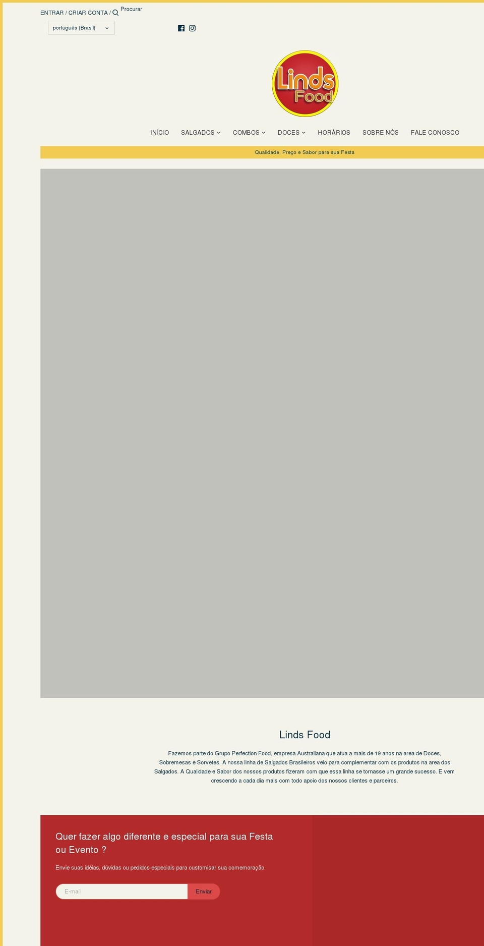 lindsfood.com shopify website screenshot