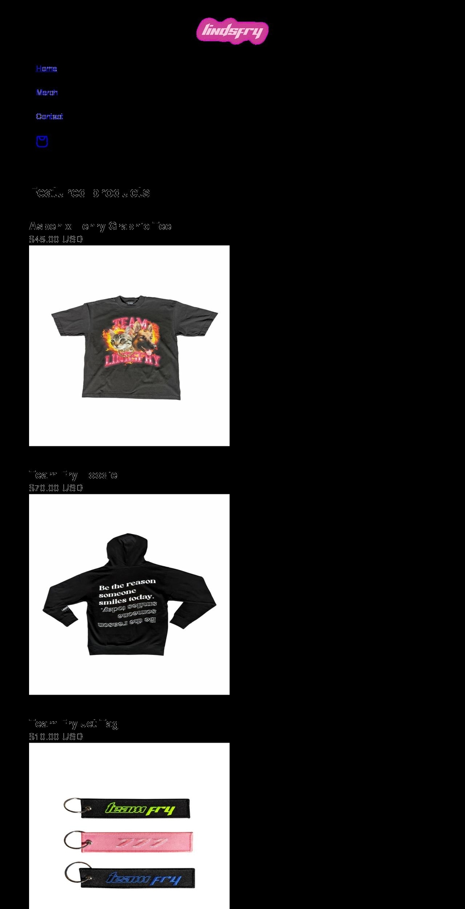 lindsfry.com shopify website screenshot