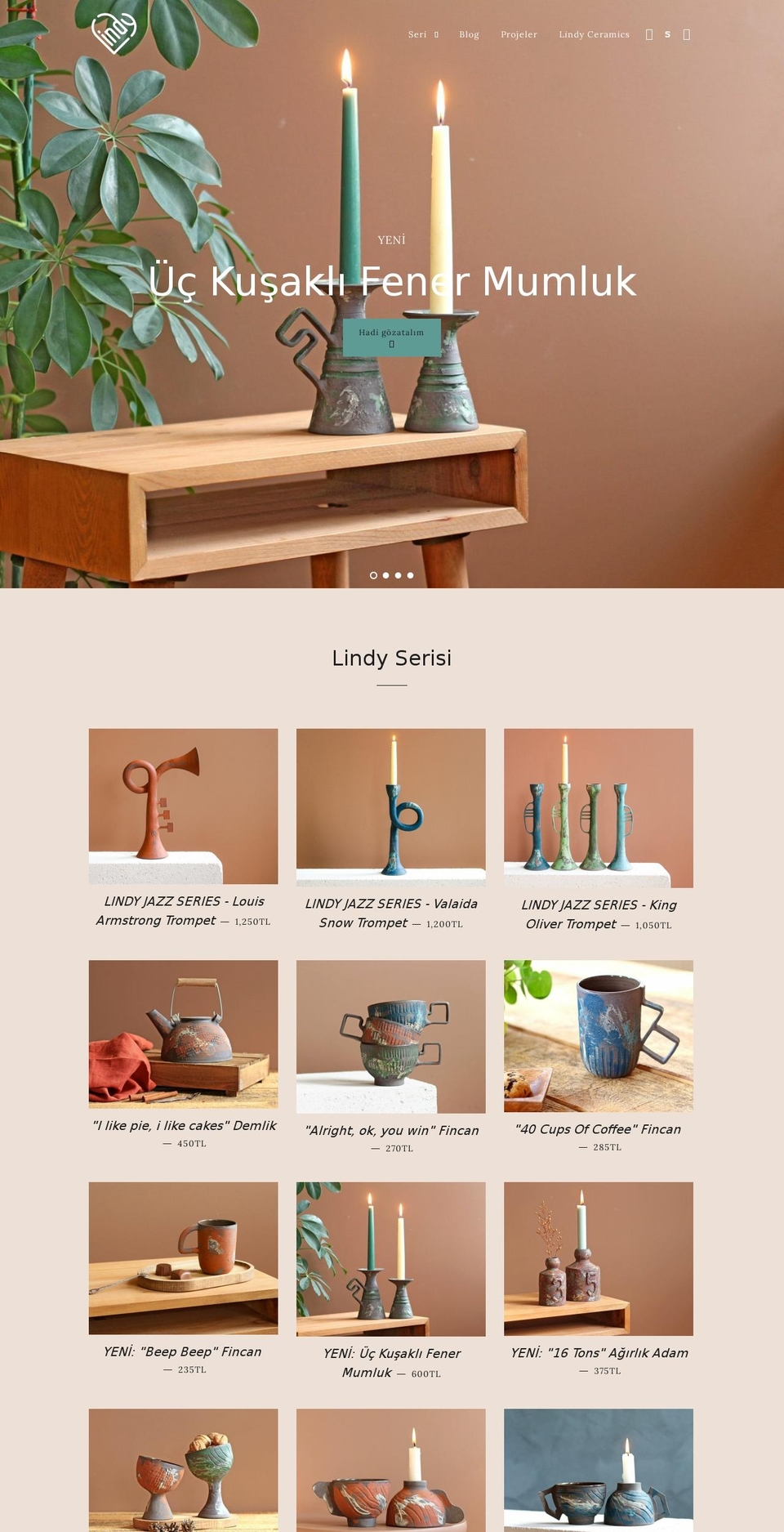 lindyceramics.com shopify website screenshot