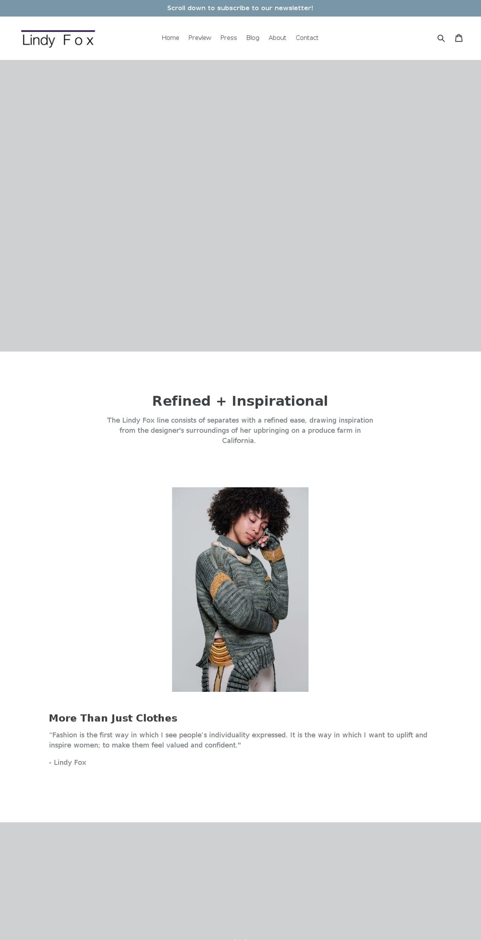 lindyfox.com shopify website screenshot