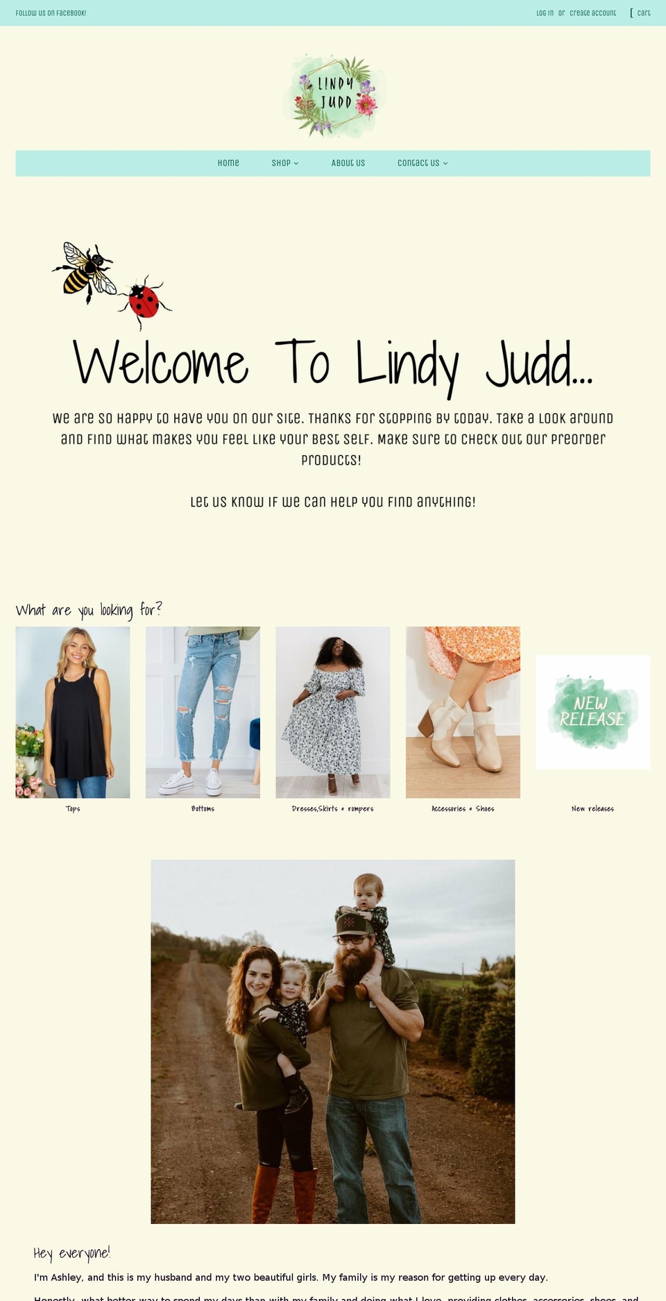 lindyjudd.com shopify website screenshot