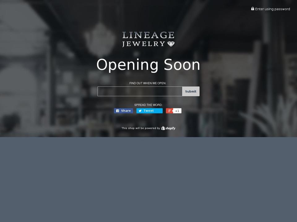 lineagejewelry.com shopify website screenshot
