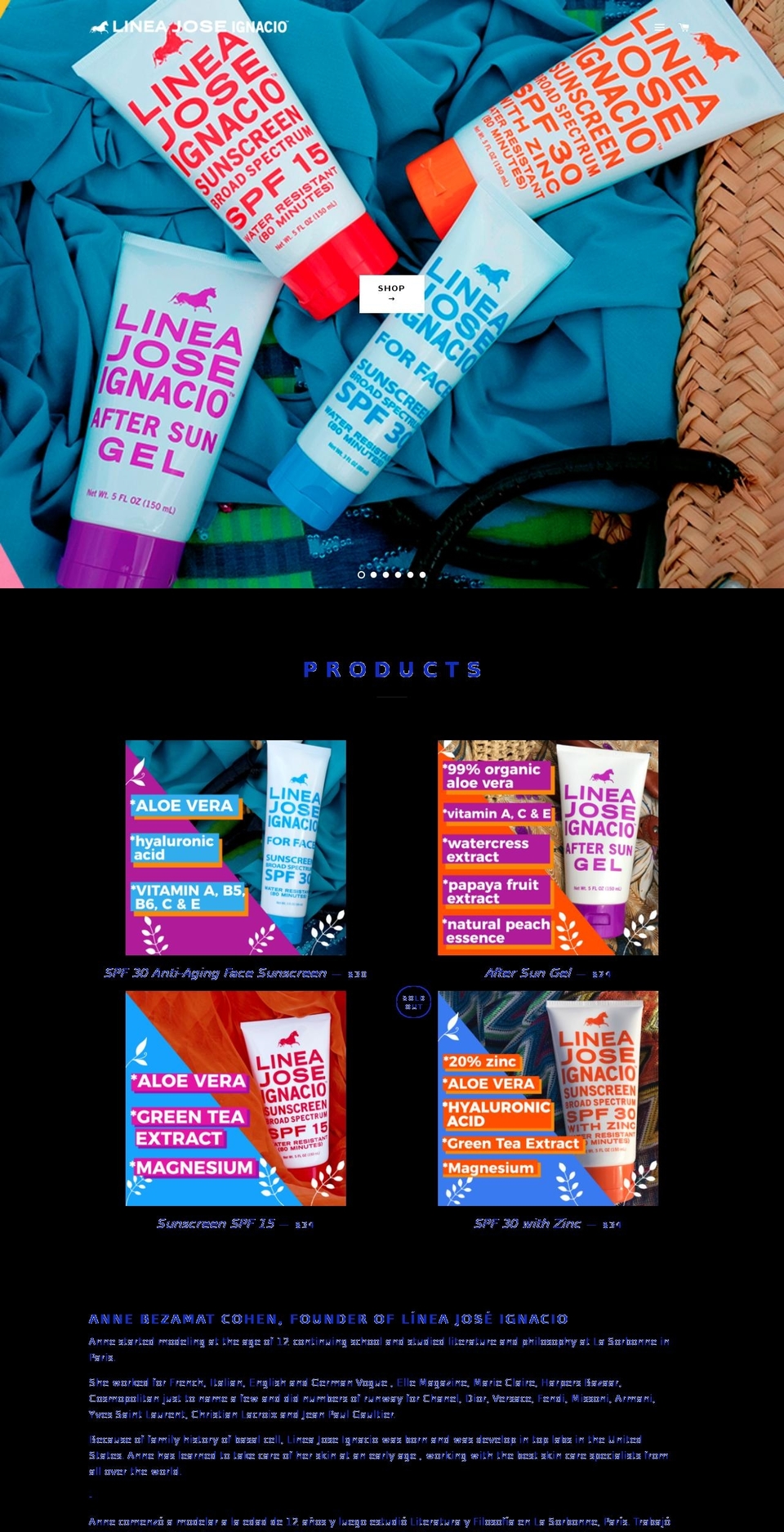 lineajoseignacio.com — Shopify storefront screenshot