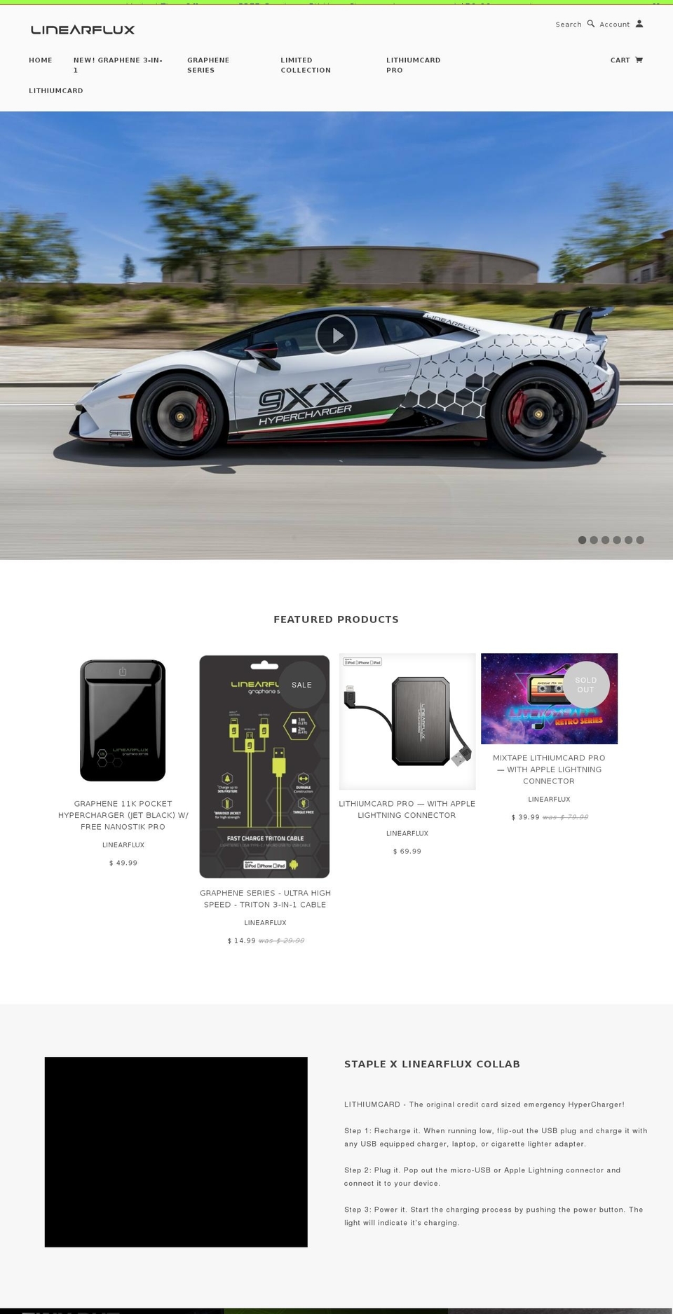 linearflux.com shopify website screenshot