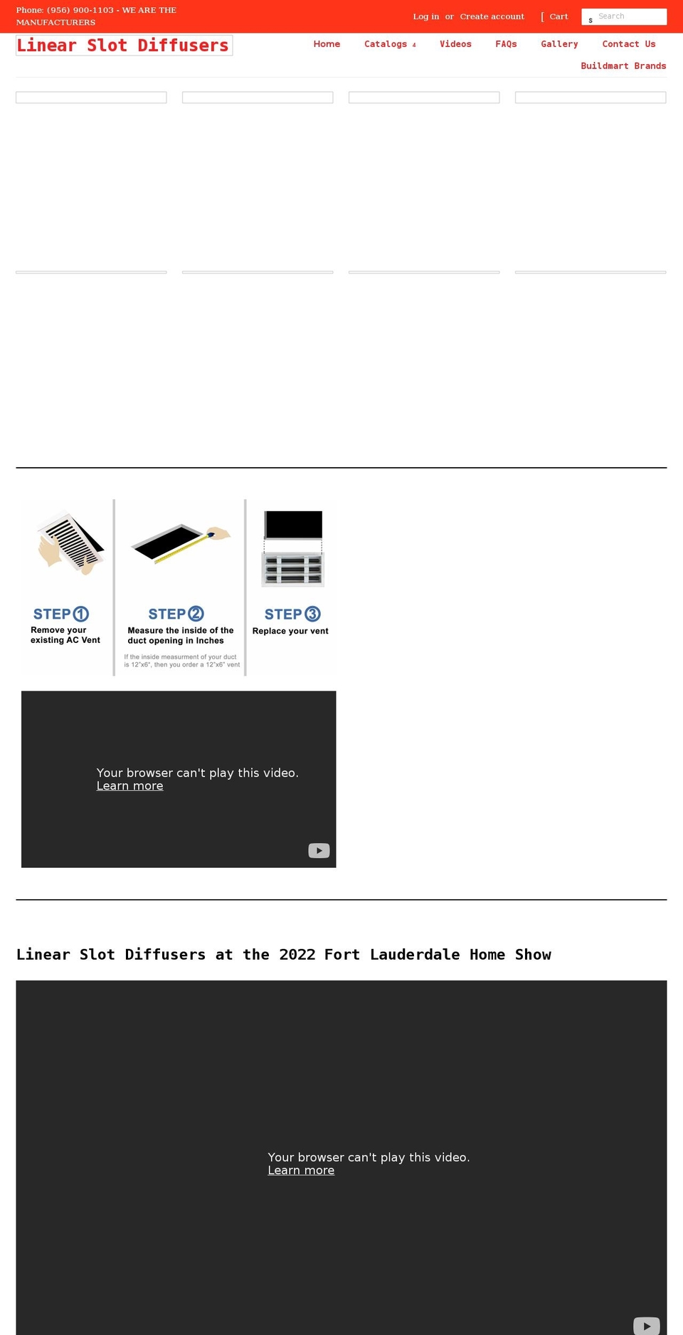 linearslotdiffusers.com shopify website screenshot