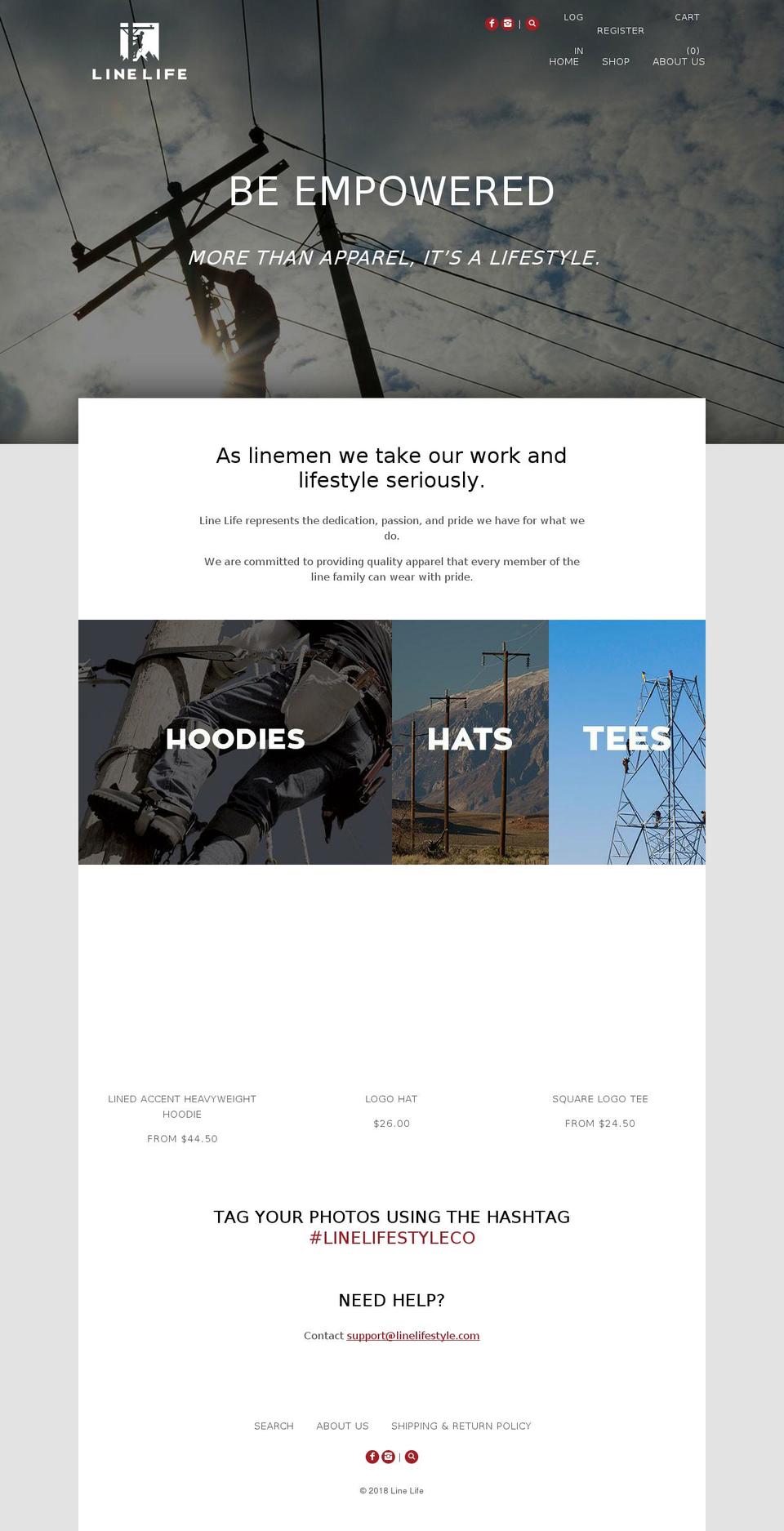 linelifestyle.com — Shopify storefront screenshot
