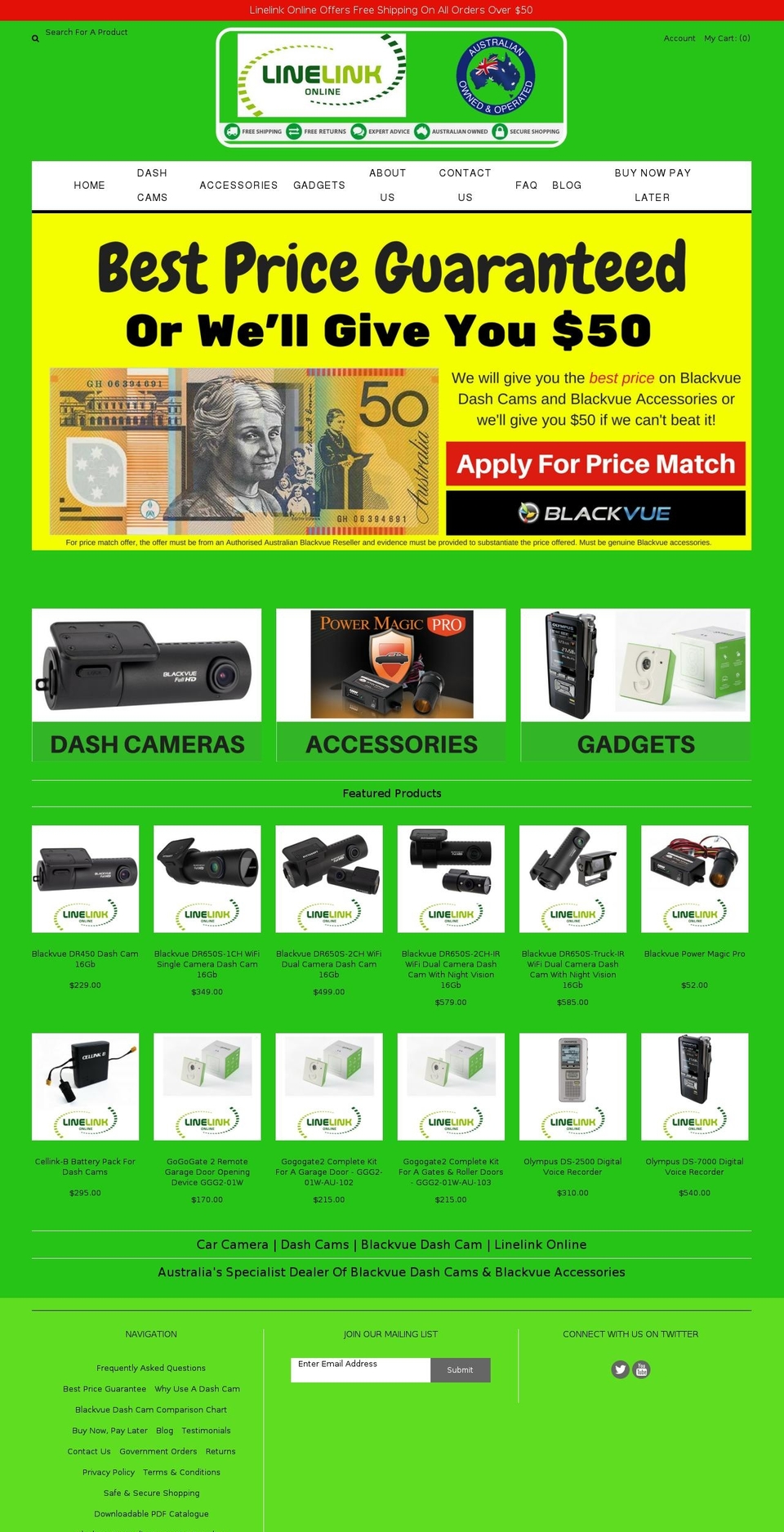 linelink.com.au shopify website screenshot
