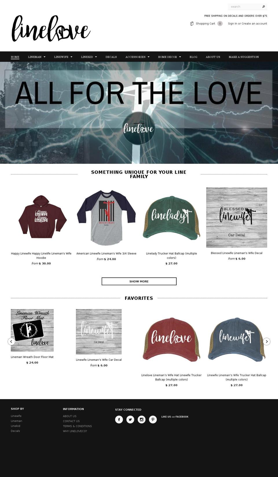 lineloveco.com shopify website screenshot