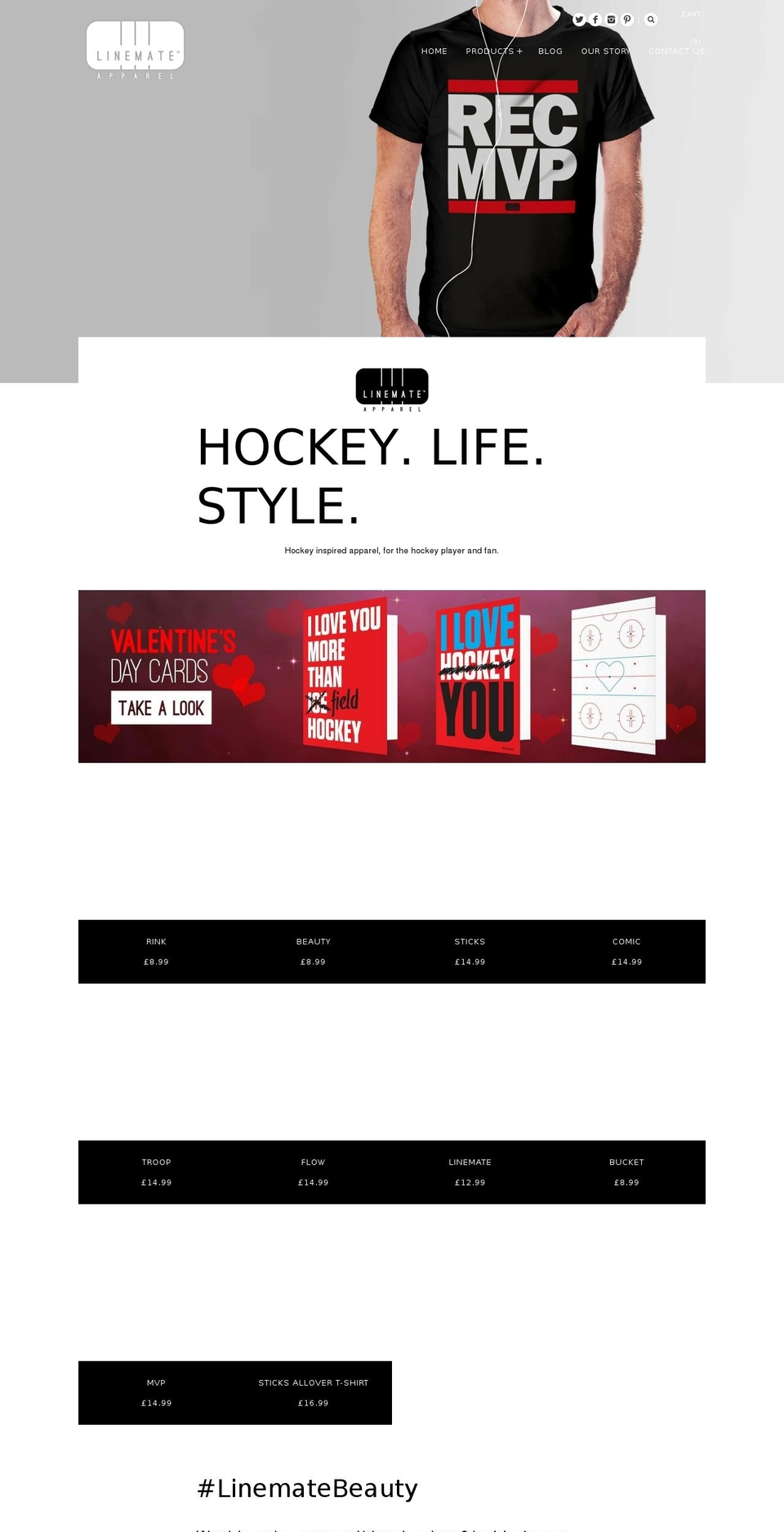 linemateapparel.com — Shopify storefront screenshot