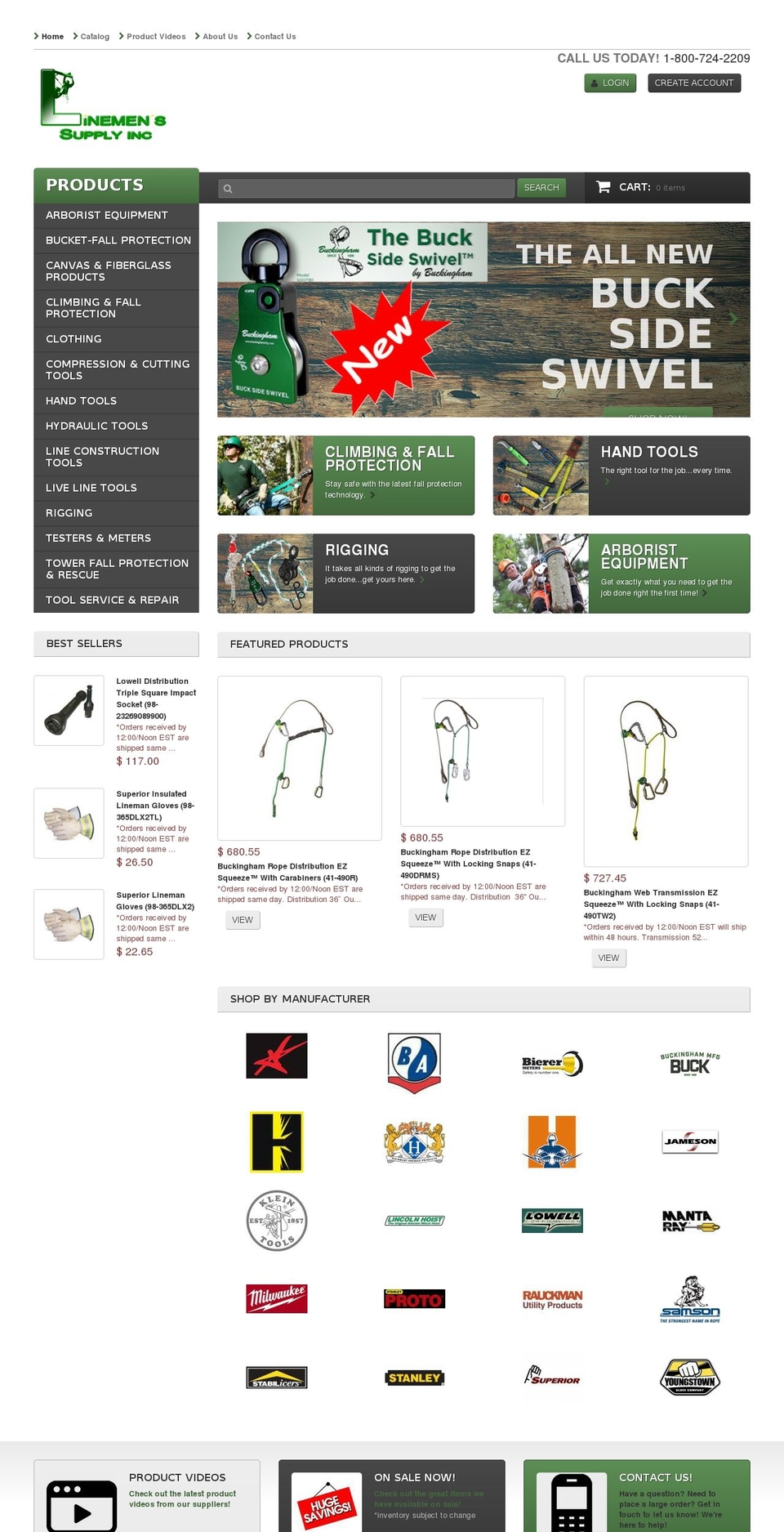Theme Shopify theme site example linemenssupply.com