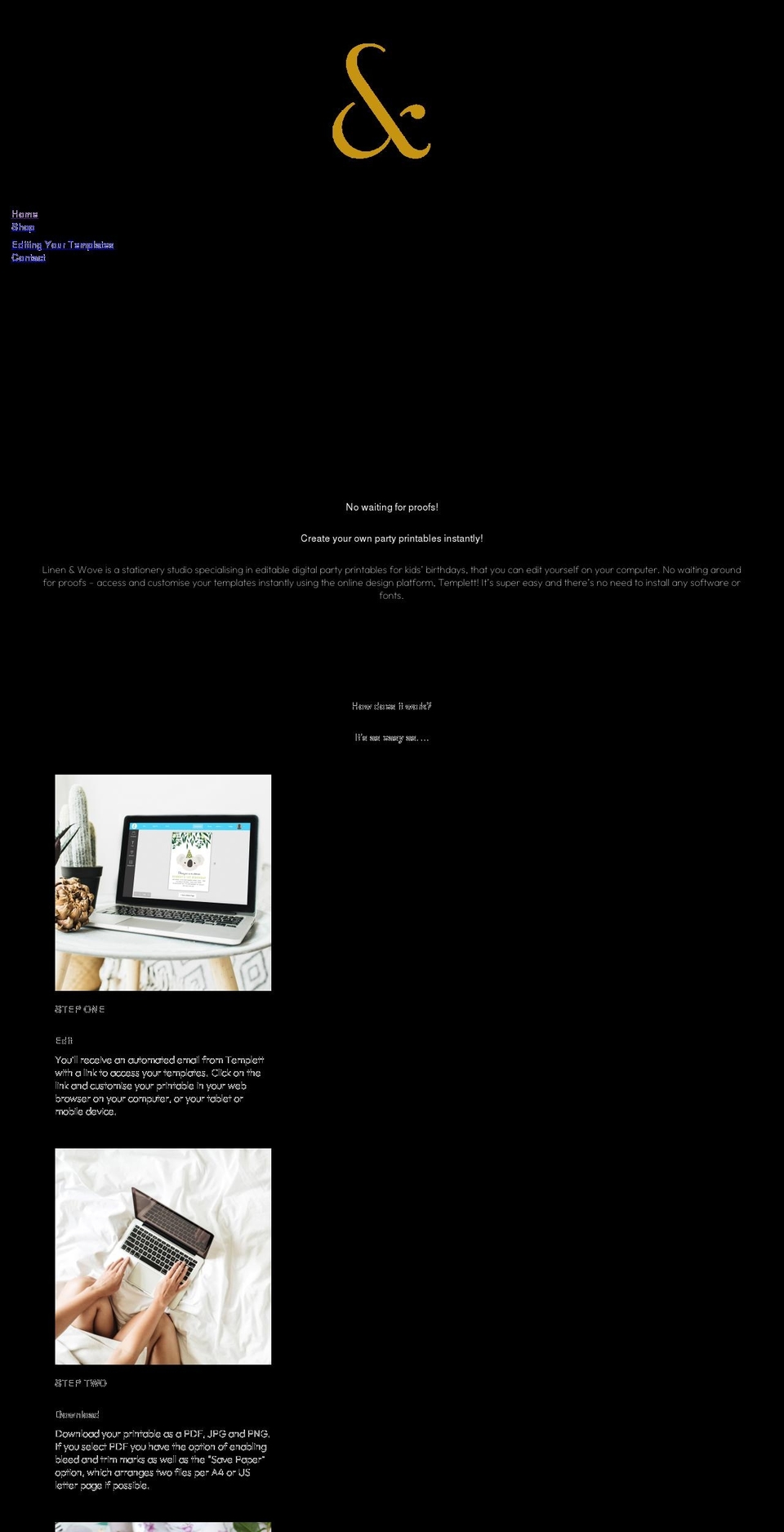 linenandwove.com shopify website screenshot