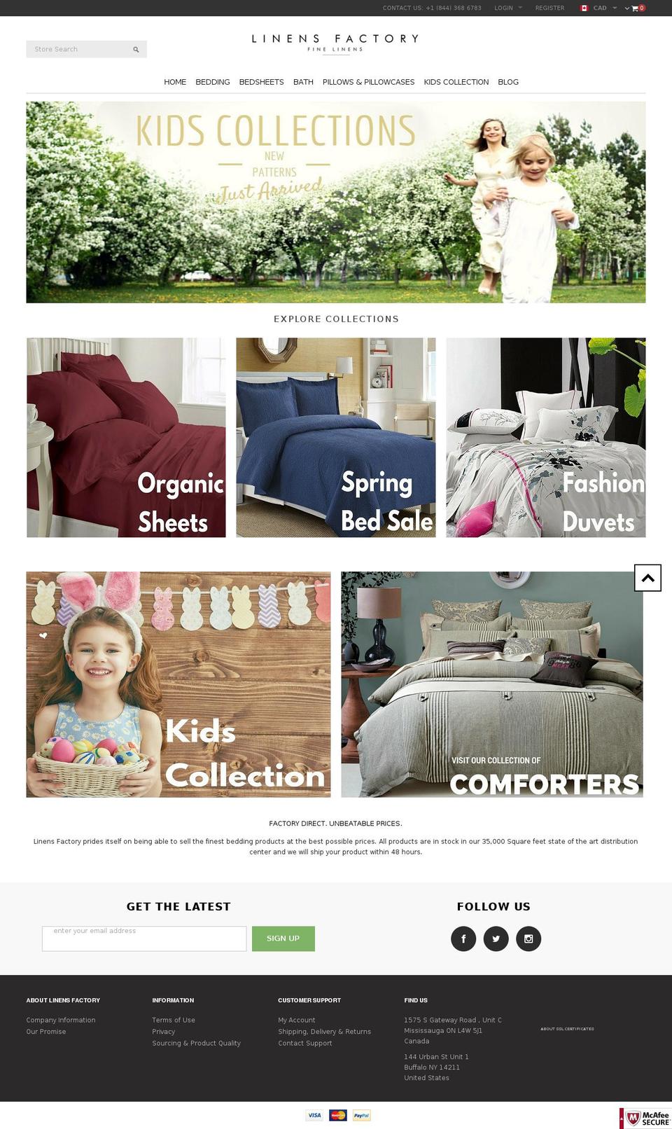 linenfactory.myshopify.com shopify website screenshot