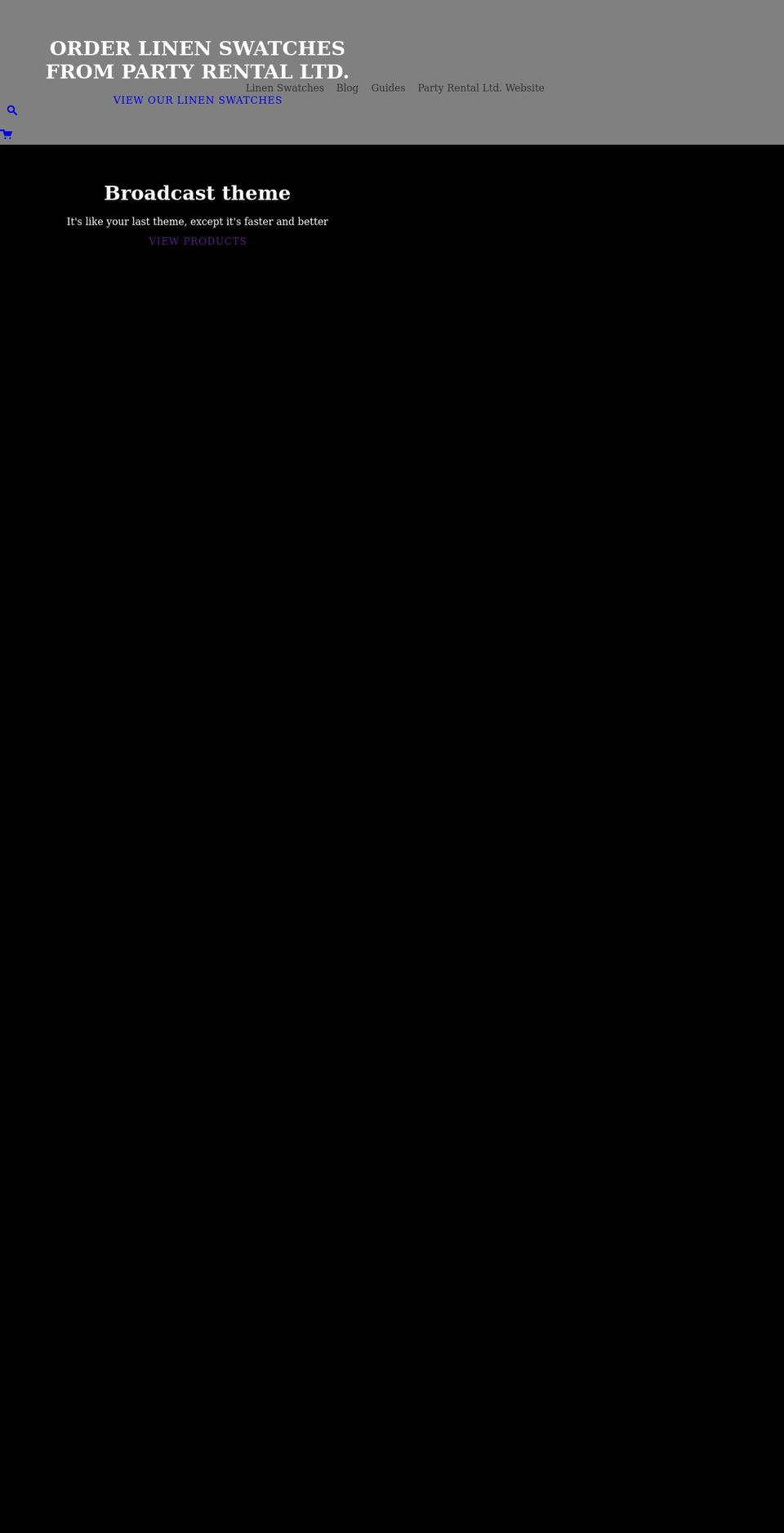 linensforrent.com shopify website screenshot