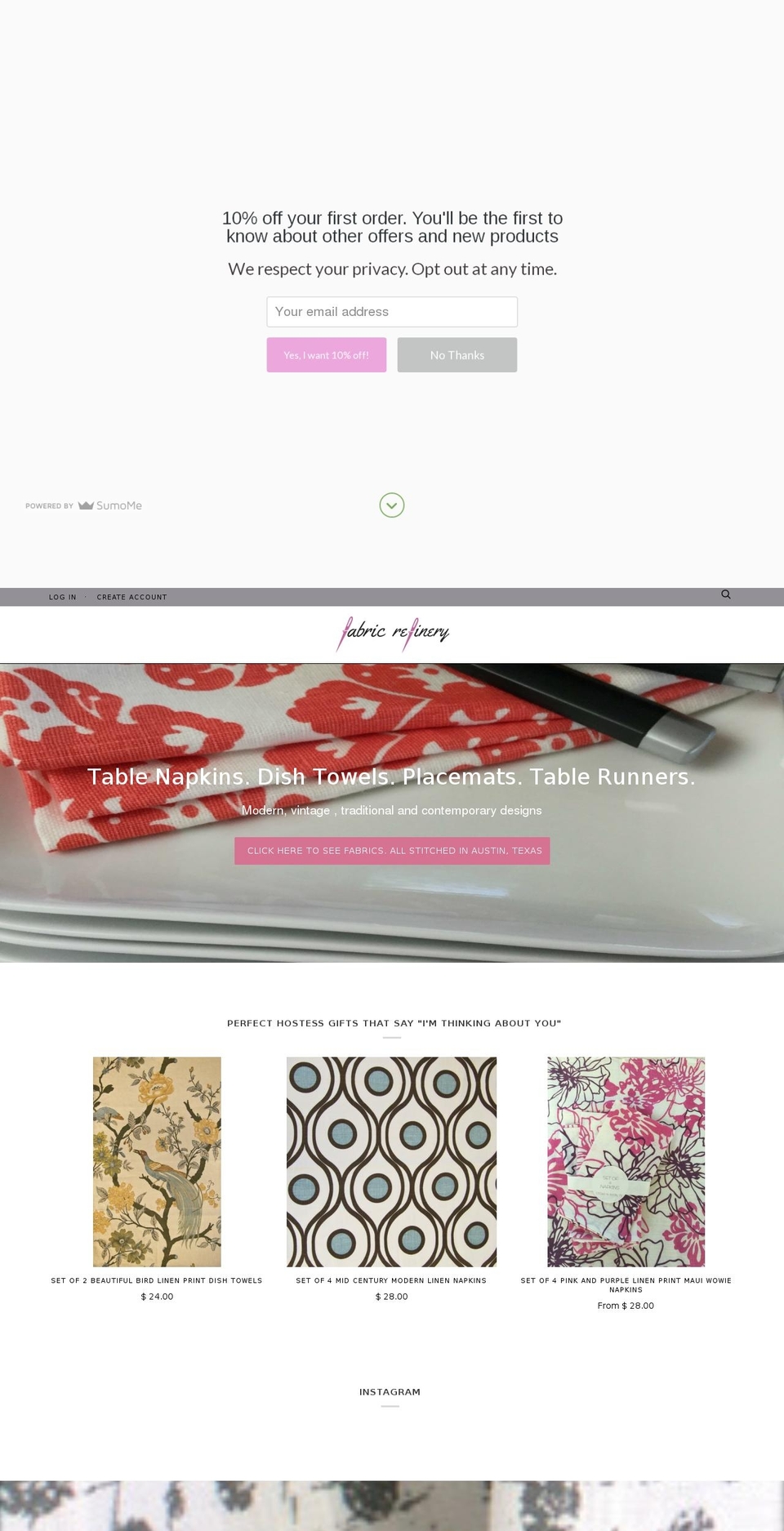 linensinabox.com shopify website screenshot