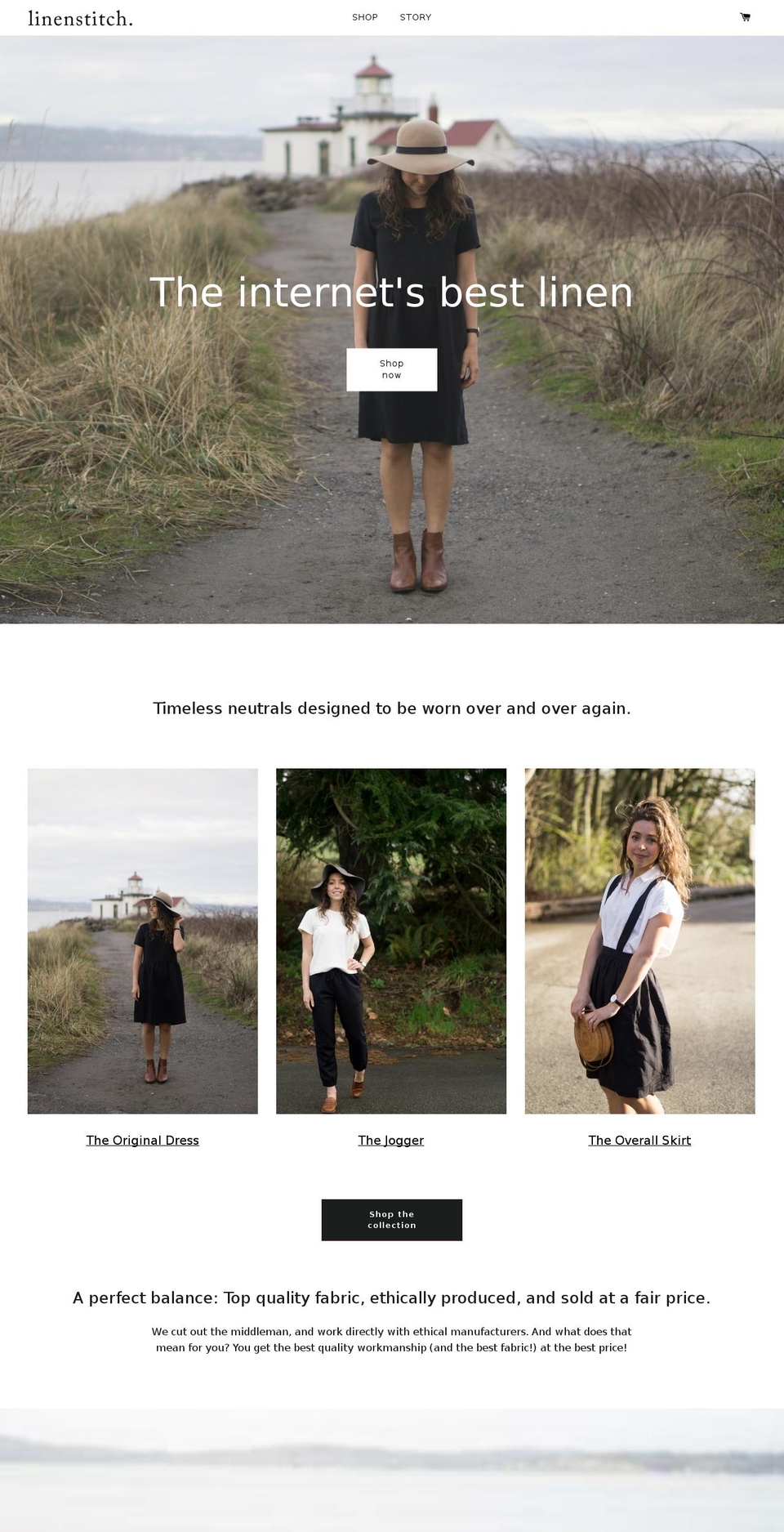 linenstitch.com — Shopify storefront screenshot