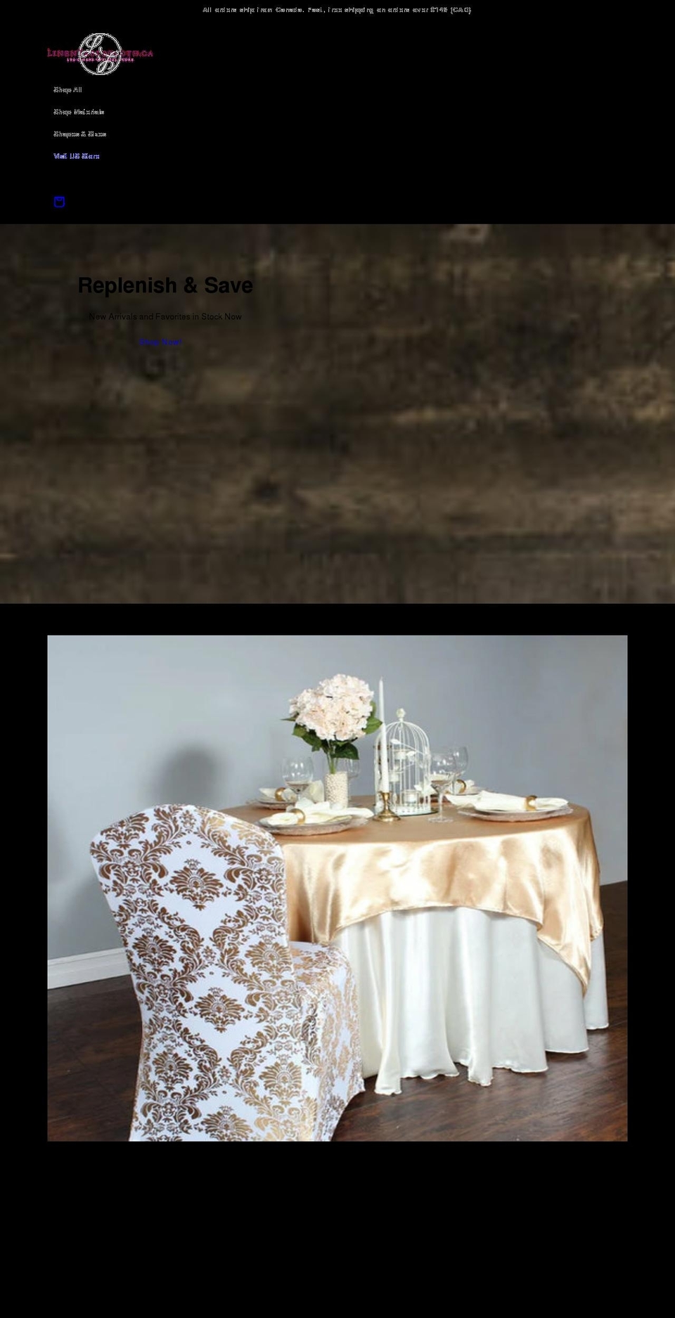 linentablecloth.ca shopify website screenshot
