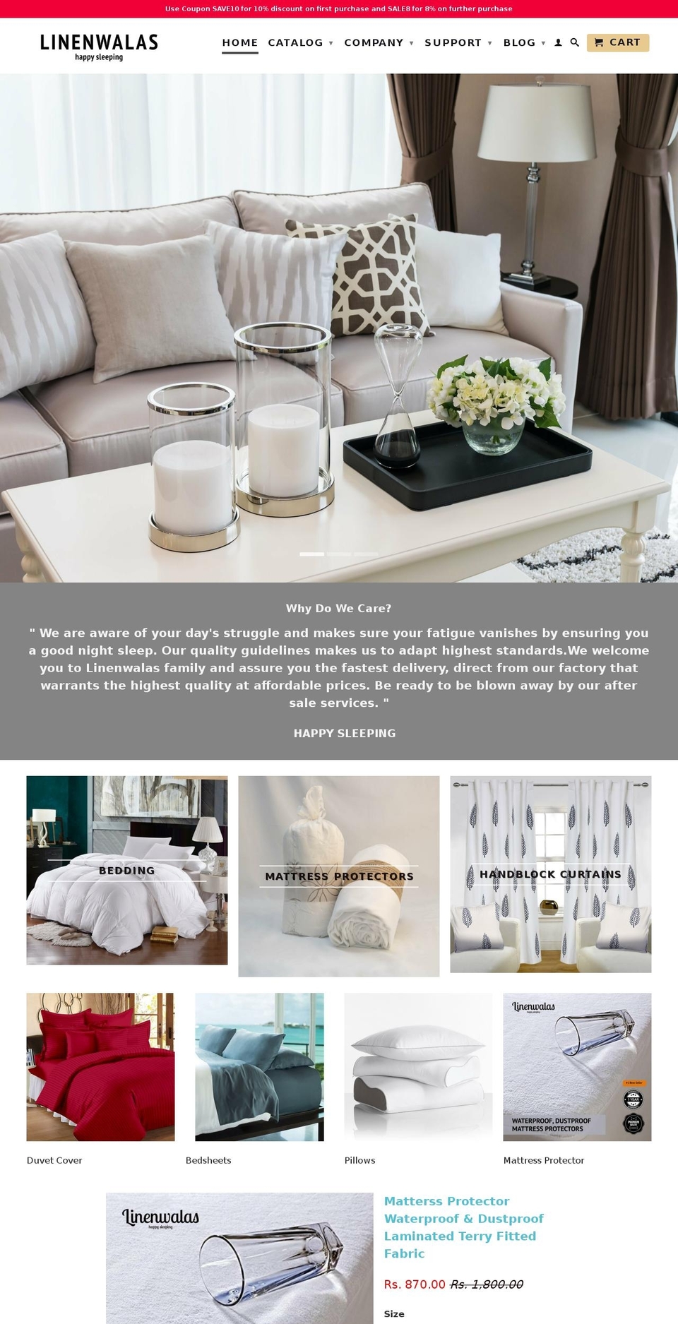 linenwalas.com shopify website screenshot