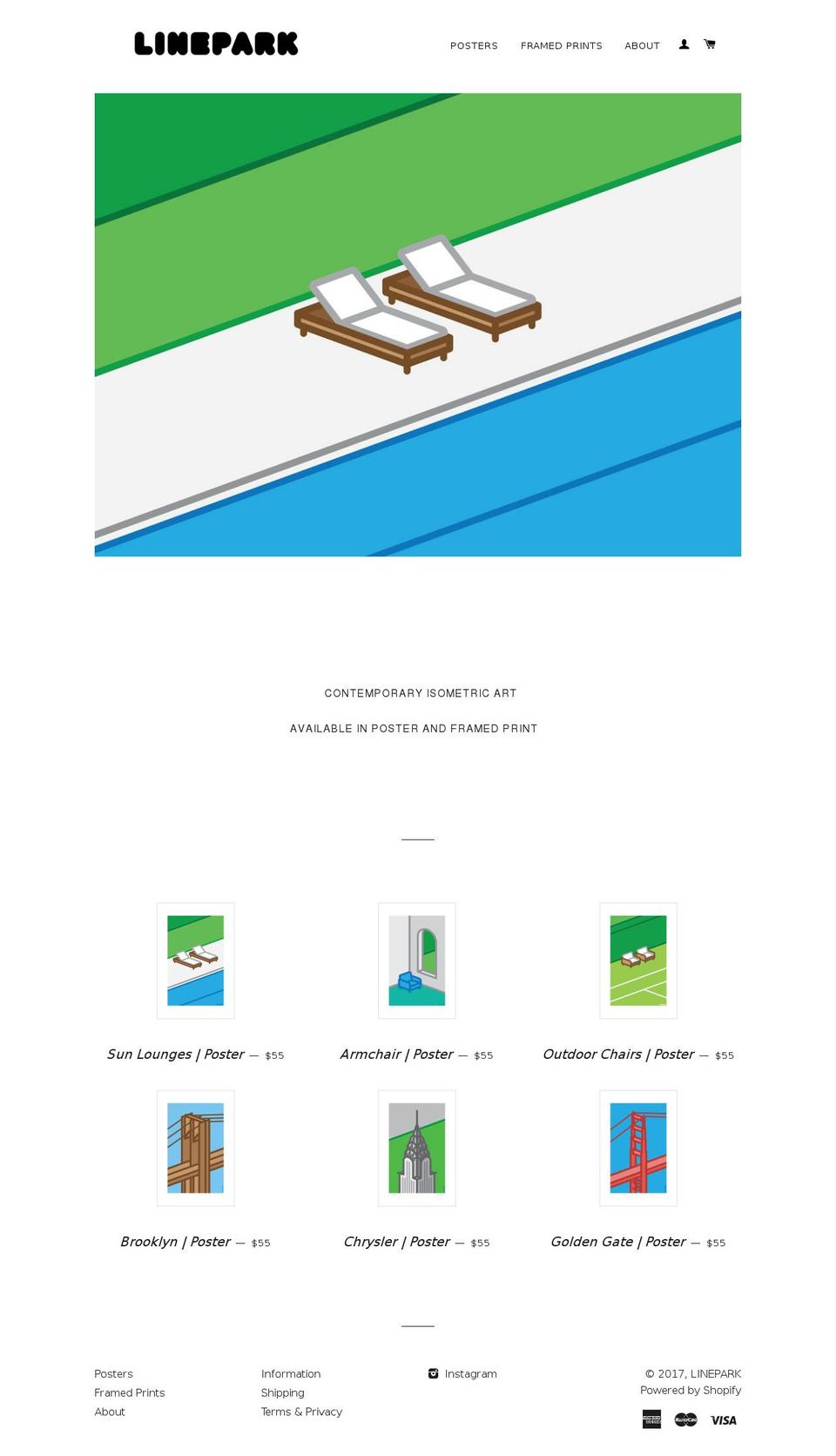 lineparkprints.com shopify website screenshot