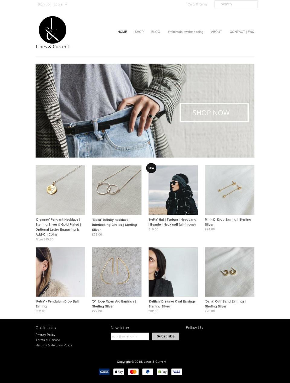 linesandcurrent1.myshopify.com shopify website screenshot