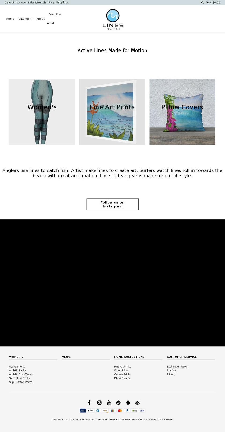 linesoceanart.com — Shopify storefront screenshot