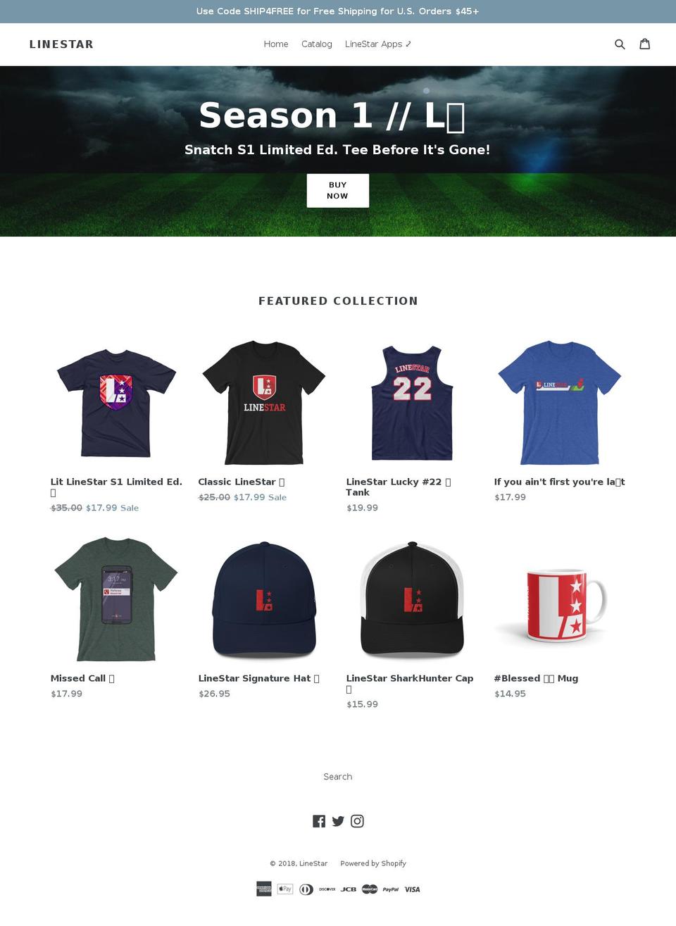 linestarstore.com — Shopify storefront screenshot