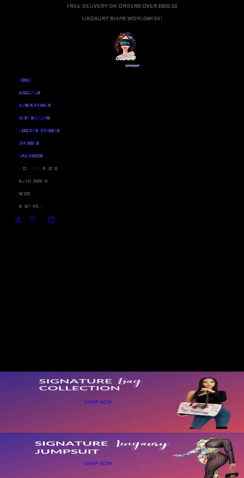 lingaury.com shopify website screenshot