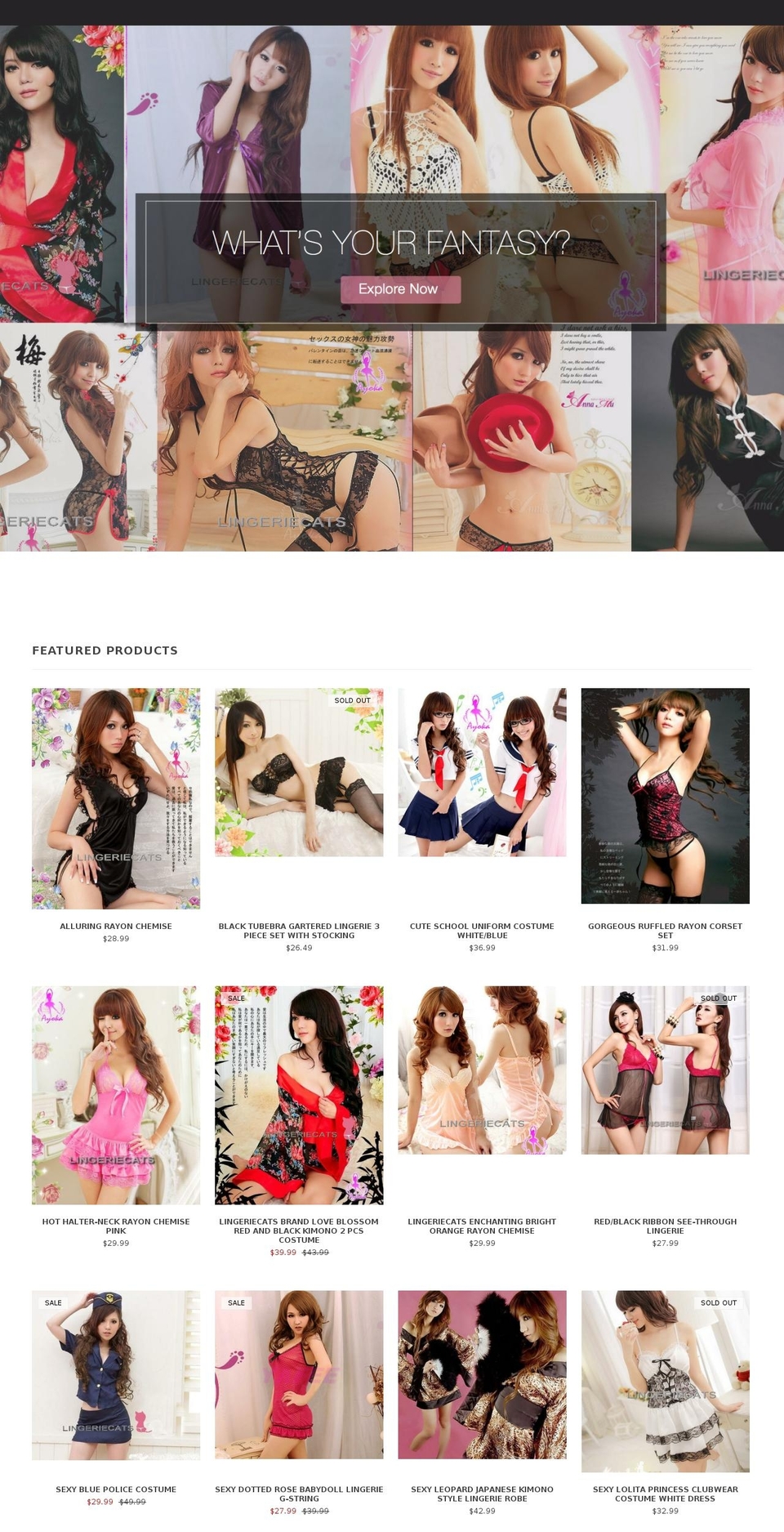 Icon Shopify theme site example lingeriecats.com