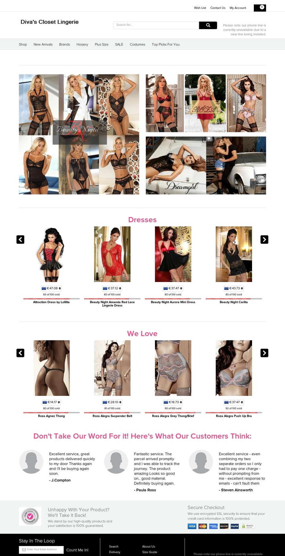 lingeriedivauk.com shopify website screenshot