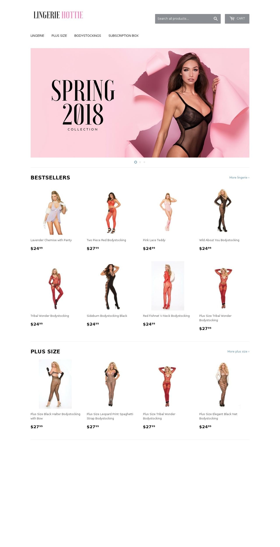 lingeriehottie.com — Shopify storefront screenshot