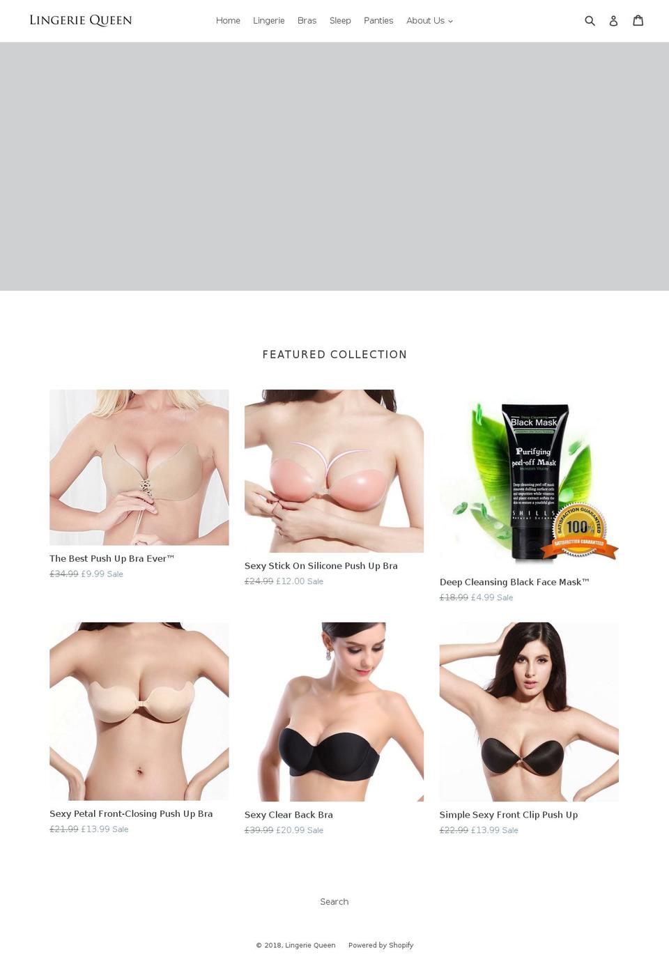 lingeriequeen.co.uk shopify website screenshot