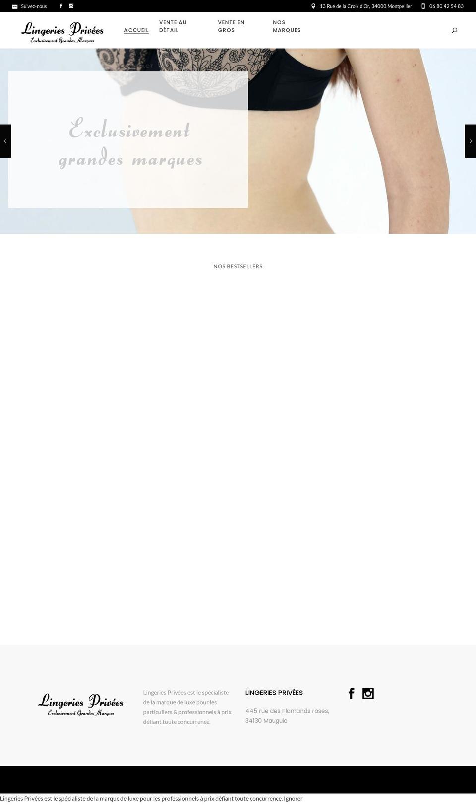 lingeriesprivees.fr shopify website screenshot