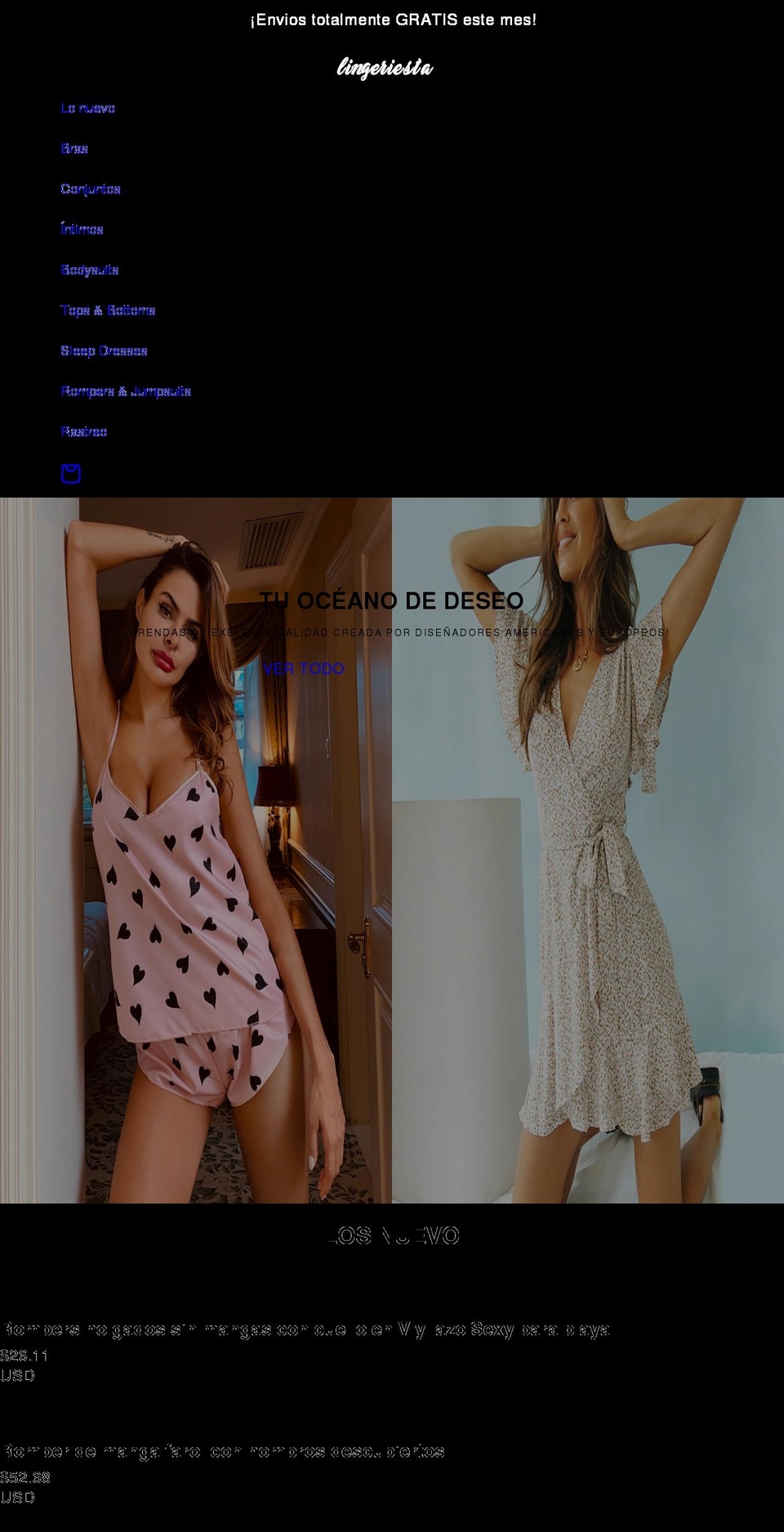 lingeriesta.com shopify website screenshot