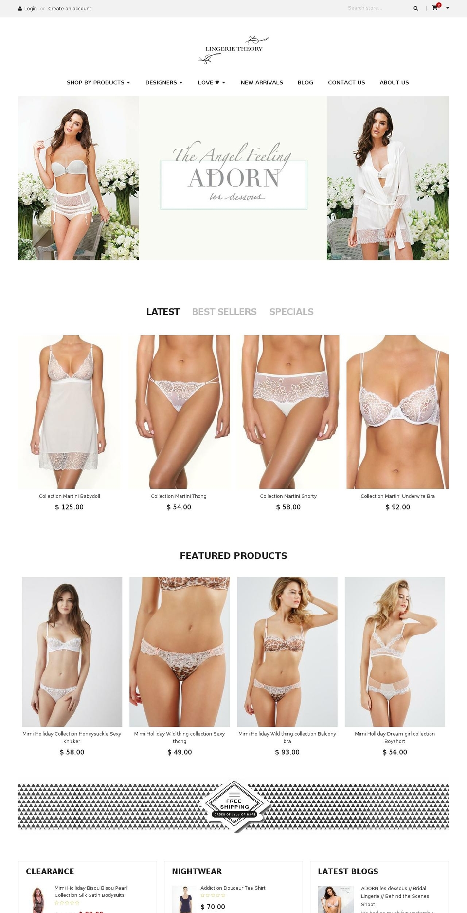 lingerietheory.com shopify website screenshot