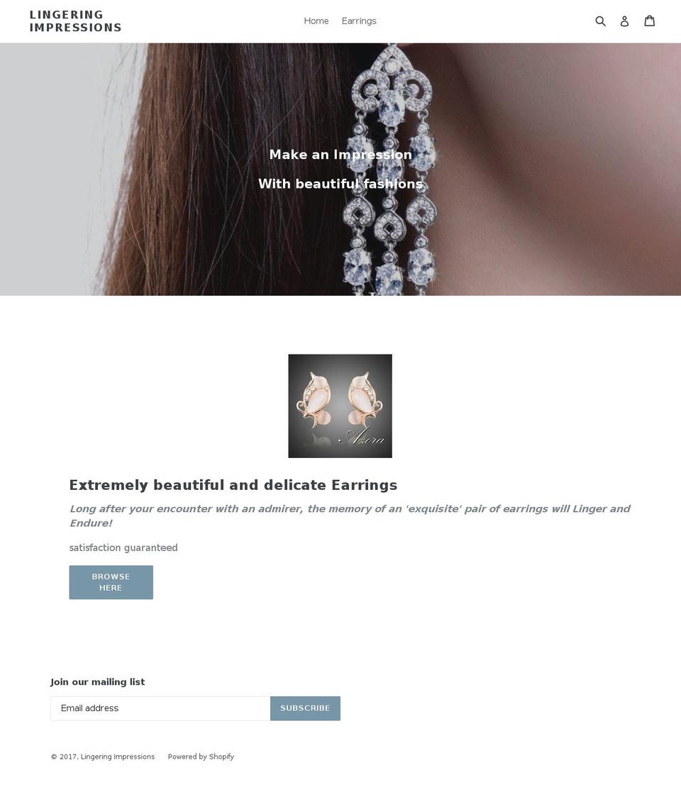 lingeringimpressions.net shopify website screenshot