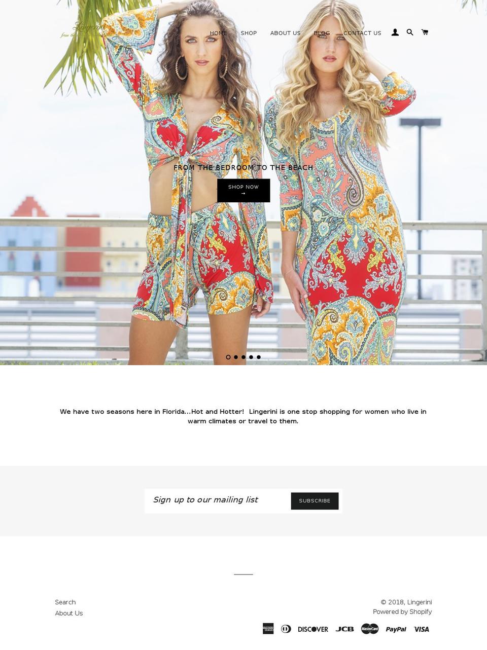 lingerini.com — Shopify storefront screenshot