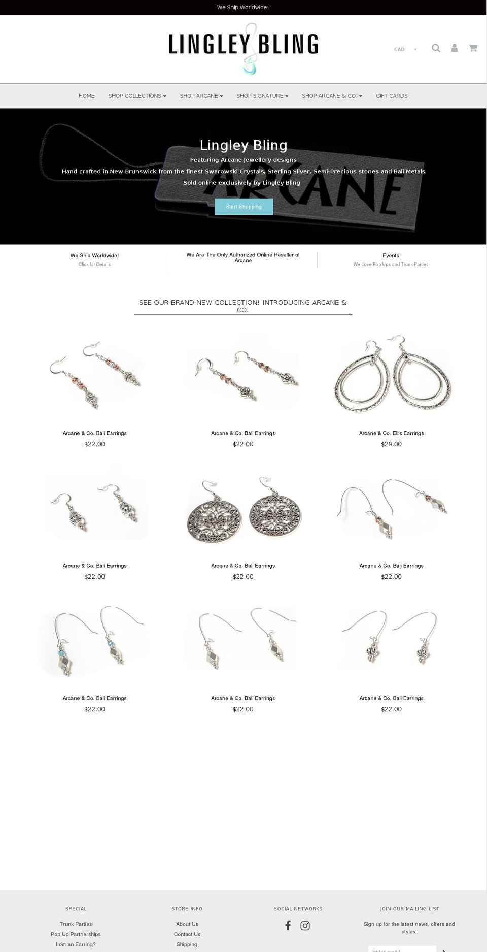 lingleybling.com — Shopify storefront screenshot