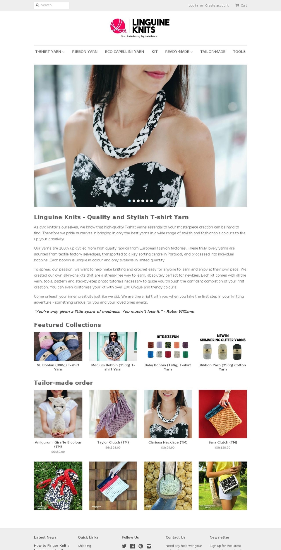 linguineknits.com — Shopify storefront screenshot