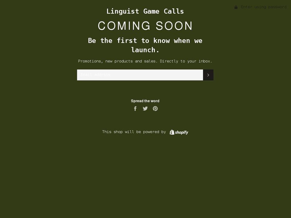 linguistgamecalls.com shopify website screenshot