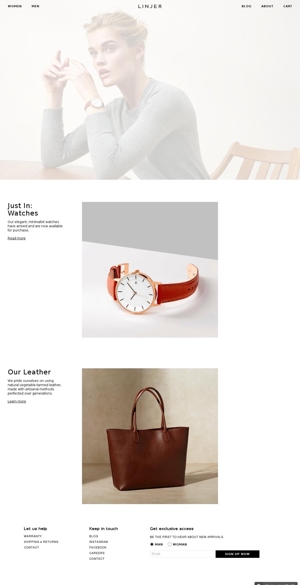 linjer.myshopify.com shopify website screenshot